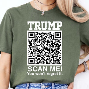 QR President Trump Dance Shirt, Scan Me You Won't Regret, Funny Qr Scan me, 45/47 Trump Dancing Code Shirt Dark 681887 - GOP