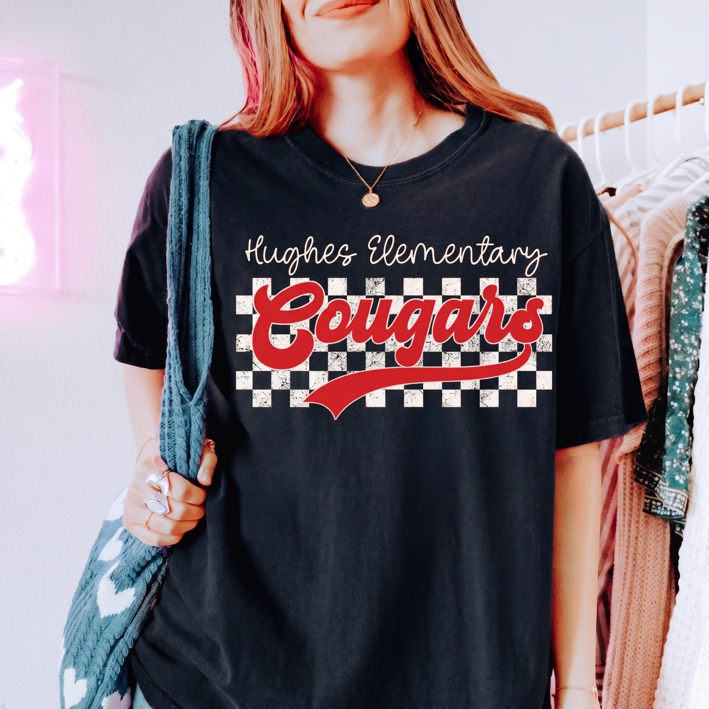 Custom Name Mascot Dark Shirt, Personalized School Team Name Tee, Back to School Gift 685485 WFD