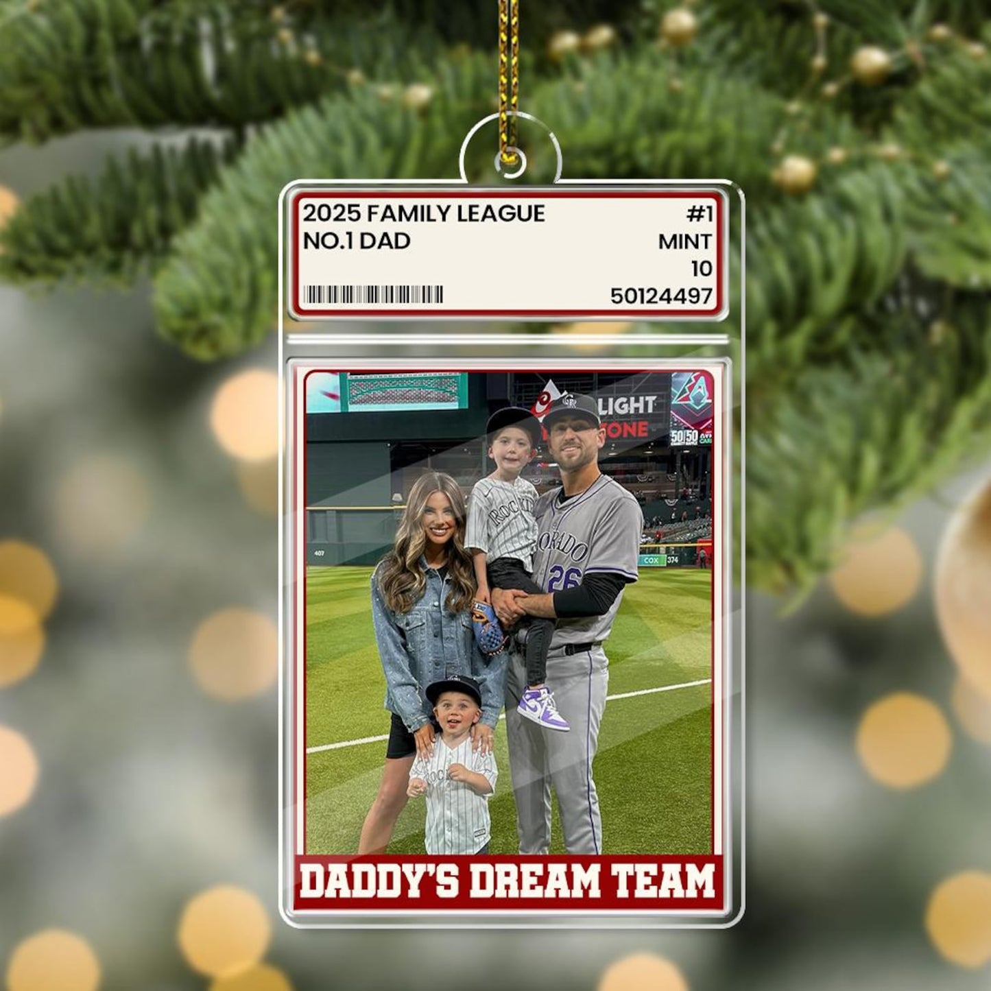 Custom Photo Trading Card Style Acrylic Block Plaque | Father's Day Gift For Baseball Dad, Husband Gifts, #1 Dad Sports, Dad Gifts 685152