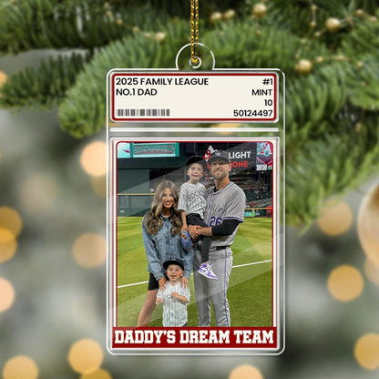 Custom Photo Trading Card Style Acrylic Block Plaque | Father's Day Gift For Baseball Dad, Husband Gifts, #1 Dad Sports, Dad Gifts 685152