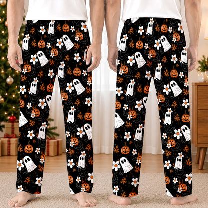 Ghost Pumpkin Halloween Pajamas Pants, Cute Spooky Lounge, Halloween Gift For Family 686205
