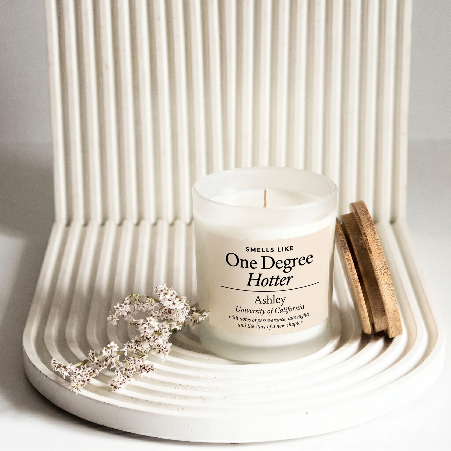 Smells Like One Degree Hotter Personalized Graduation Candle, Custom Name Graduation Gift 684895