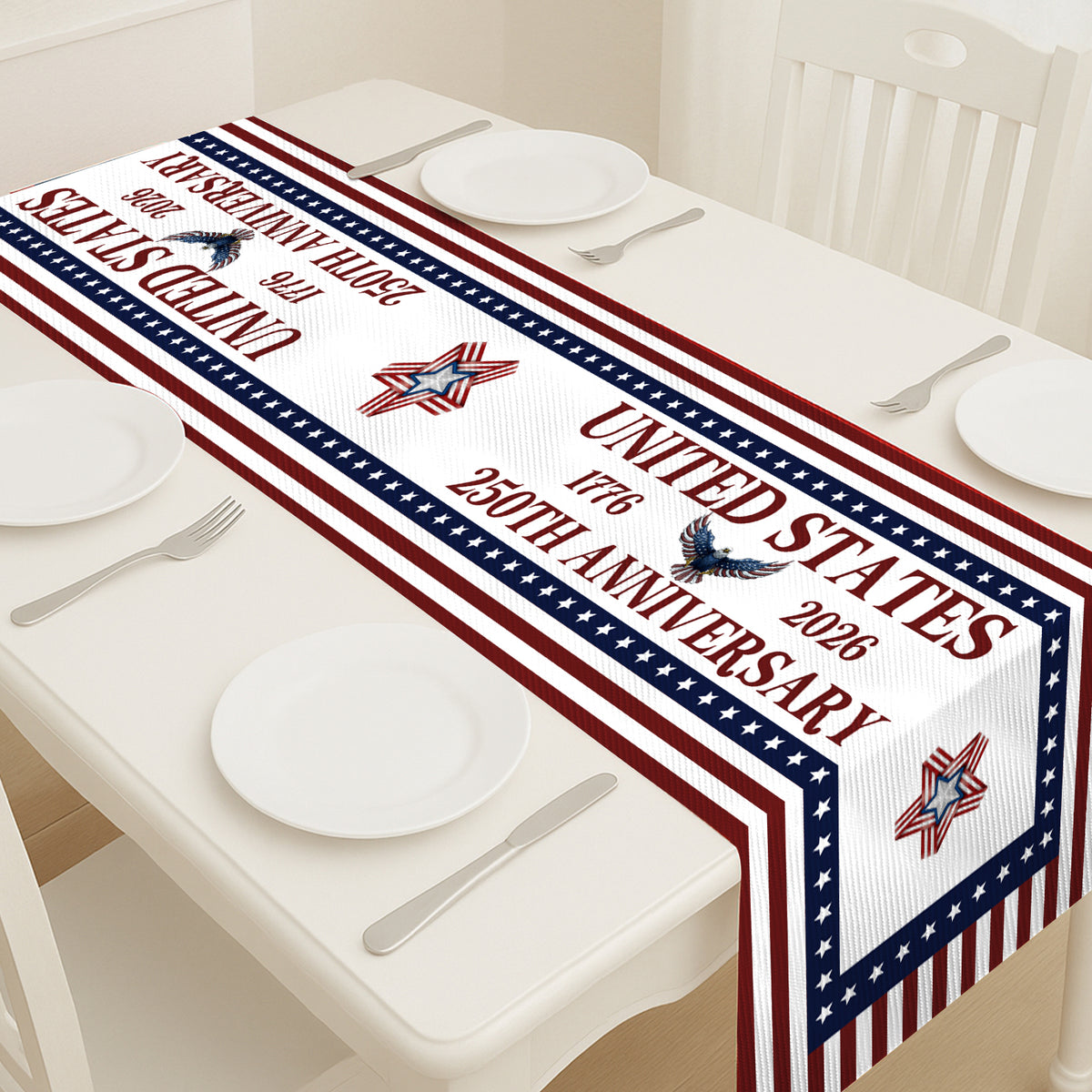 250 Year Celebration Table Runner | America 250th Anniversary Patriotic Decor | 1776–2026 Table Decoration 683626