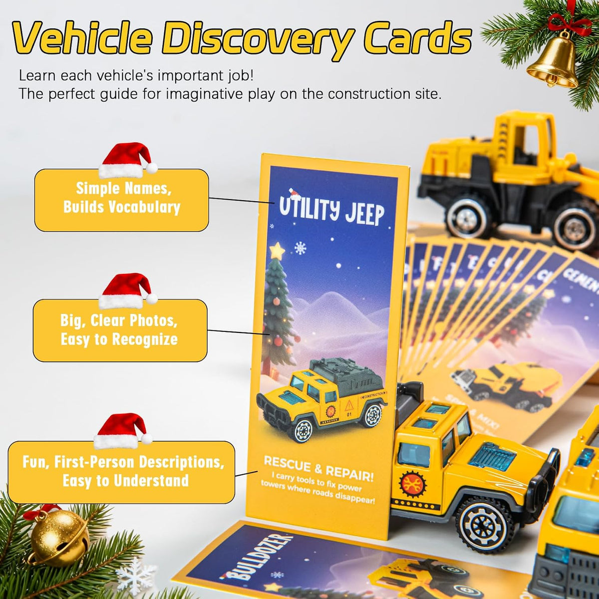 Kids Construction Vehicle Christmas Advant Calendars, 24 Days Toy Truck Holiday Countdown 686553 WFD