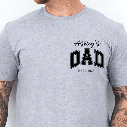Personalized Dad Bright Shirt With Kid Name, Family Pocket T-Shirt, Father’s Day Gift, Gift For Dad 684978