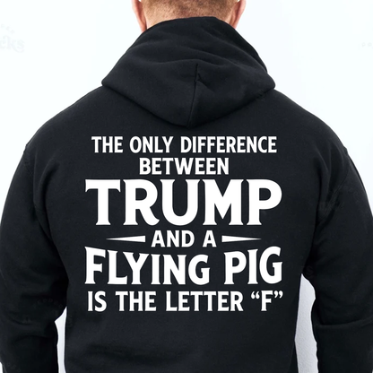 Funny Flying Pig Joke Anti Trump Backside Dark Shirt, Political Humor Graphic Tee 686061