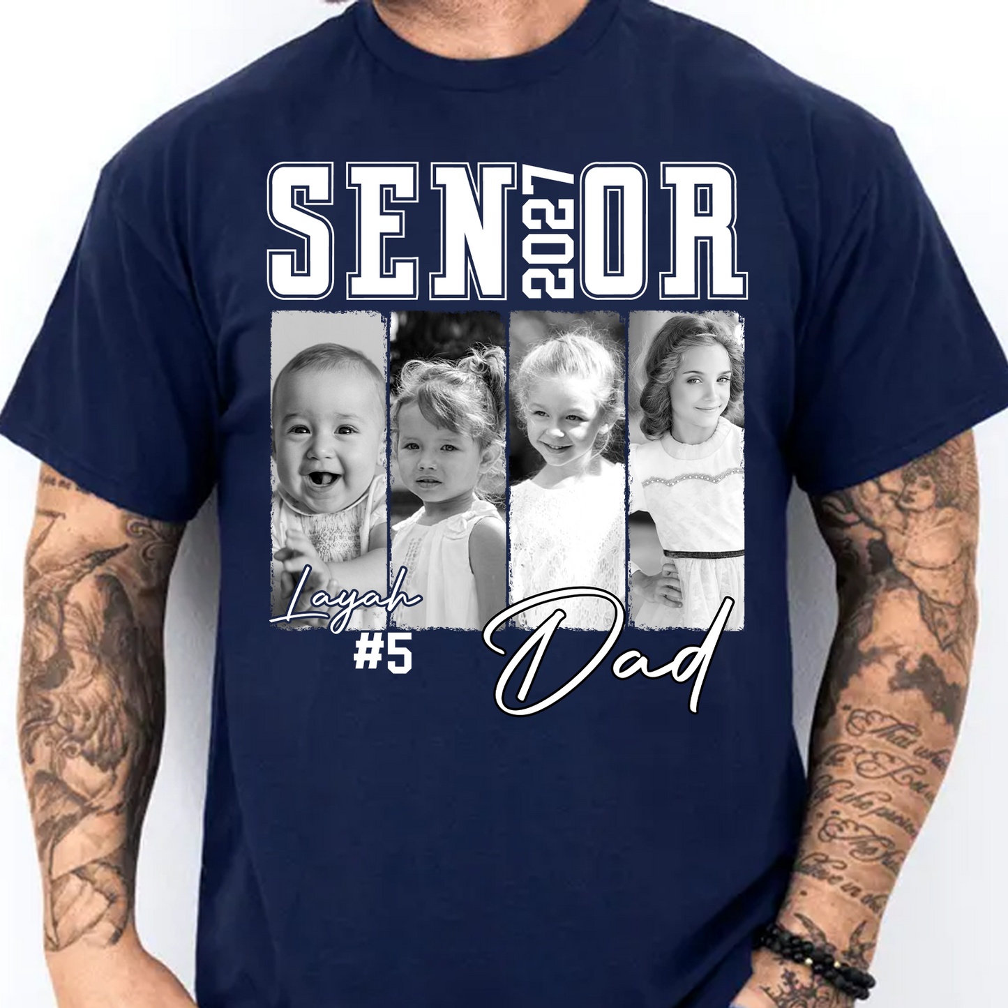Custom Photo Senior Dad & Mom 2027 Dark Shirt, Personalized Graduation Tee, Proud Senior Parents Gift 685802