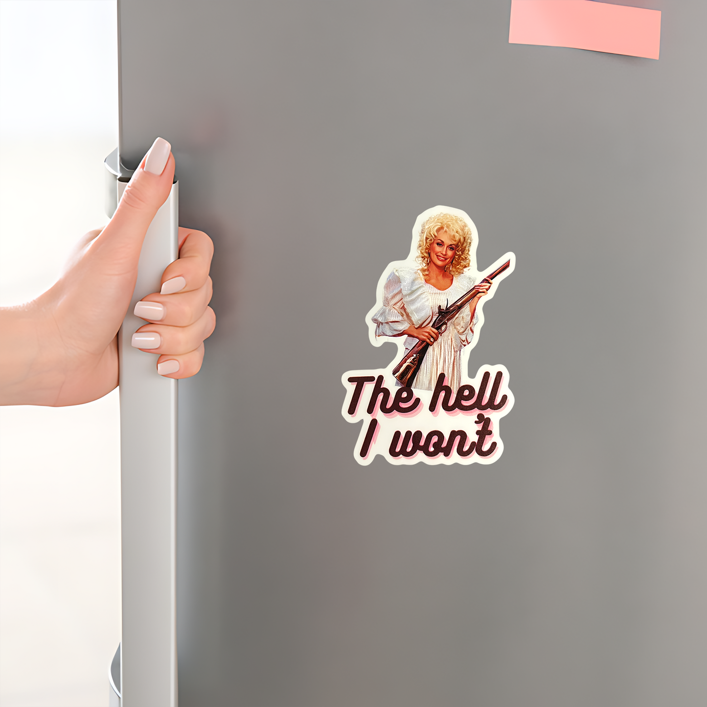 Dolly Parton The Hell I Won't Sticker, Funny Country Music Tribute Sticker 686149