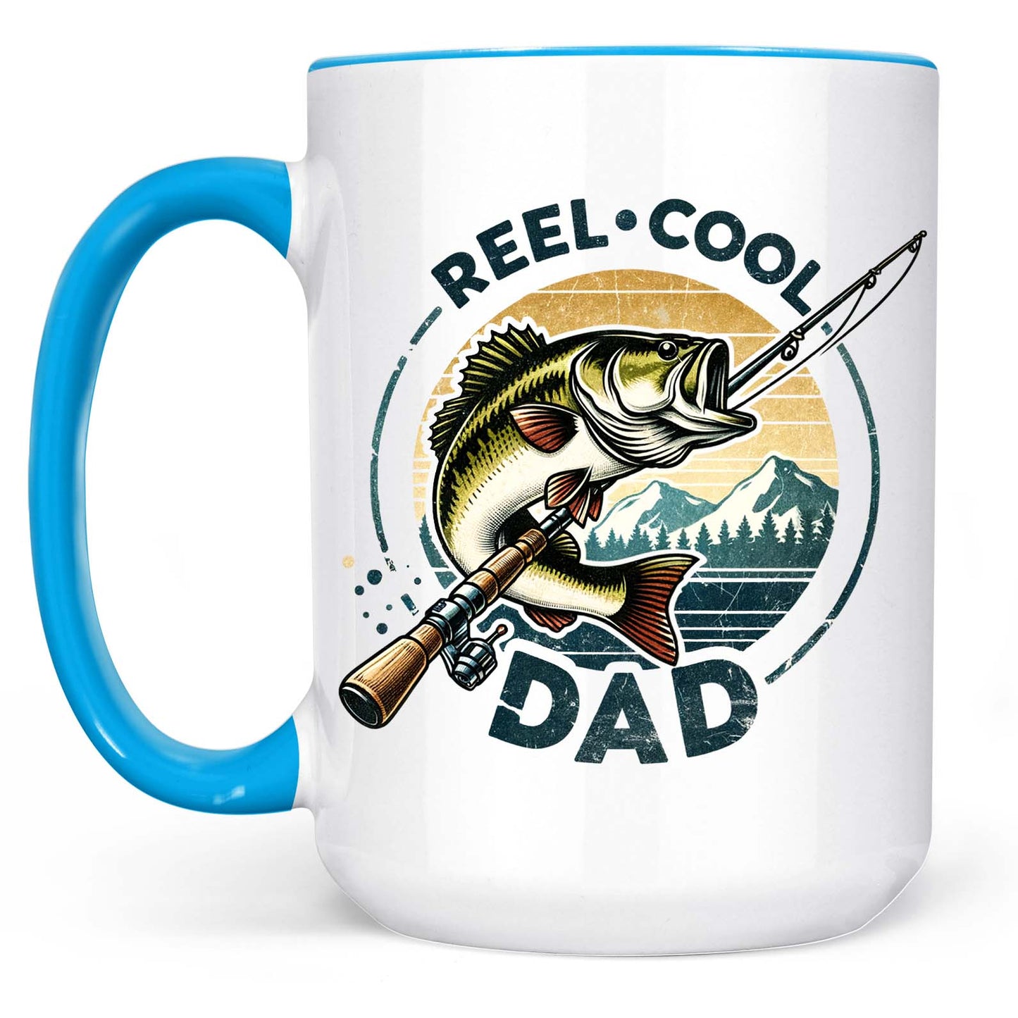 Reel Cool Dad Fishing Mug – Funny Bass Fishing Coffee Mug for Dad | Father's Day Gift, Dad Birthday Gift, Retro Mug for Fishing Lover 682288