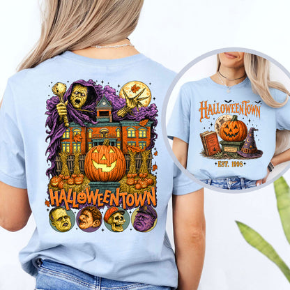 Halloweentown Est 1998 Front And Back Bright Shirt, Halloween Unisex Graphic T-Shirt 685680