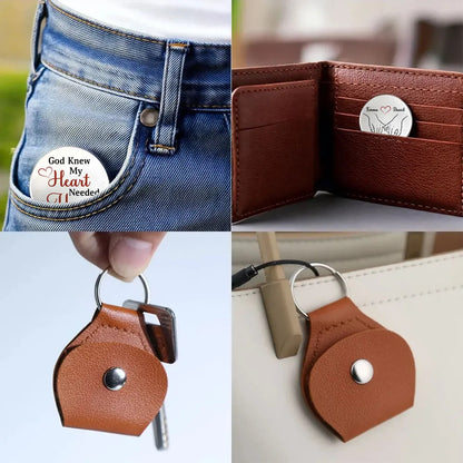 Personalized Only God Knew My Heart Needed You Pocket Hug Coin | Custom Couple Name Leather Keychain Pouch 686664 WFD