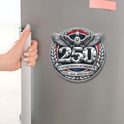 USA 250 Years Anniversary Fridge Magnet | Patriotic Eagle 1776–2026 Fridge Magnet | 4th of July Magnet 684233
