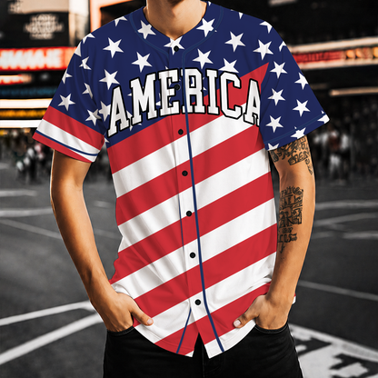 Personalized USA 250th Anniversary Baseball Jersey, Patriotic USA Flag Tee, 4th Of July Gift 685307