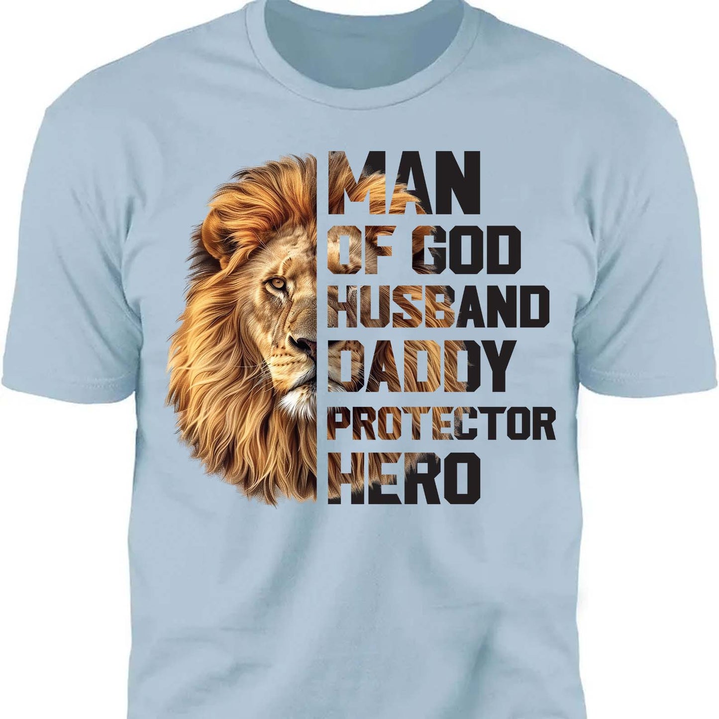 Christian Dad Shirt | Man Of God Lion Tee With Cross And Bible Verse | Jesus-Inspired Father’s Day Gift for Religious Dad 682250