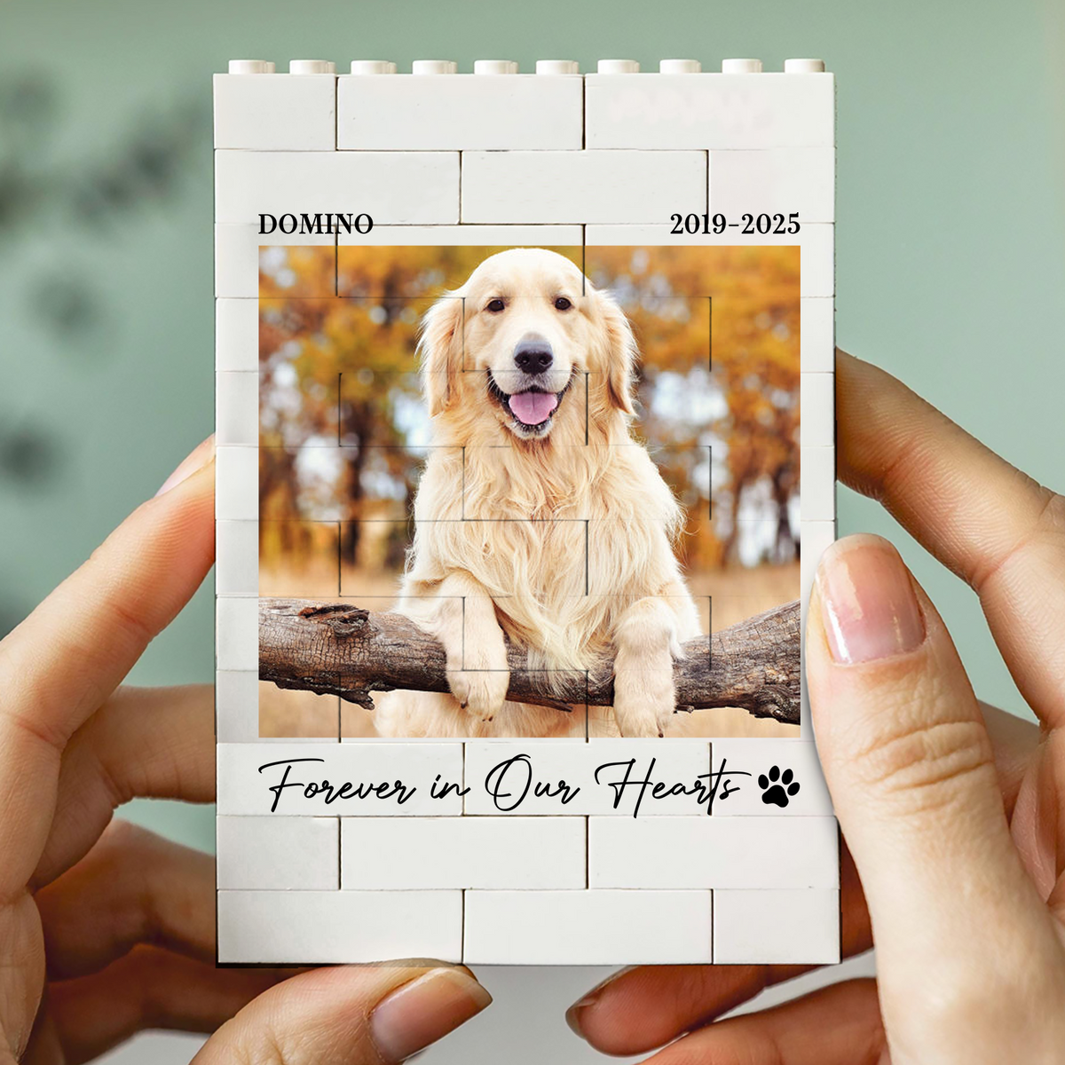 Custom Pet Photo Memorial Building Blocks, Personalized Pet Loss Gift 685999