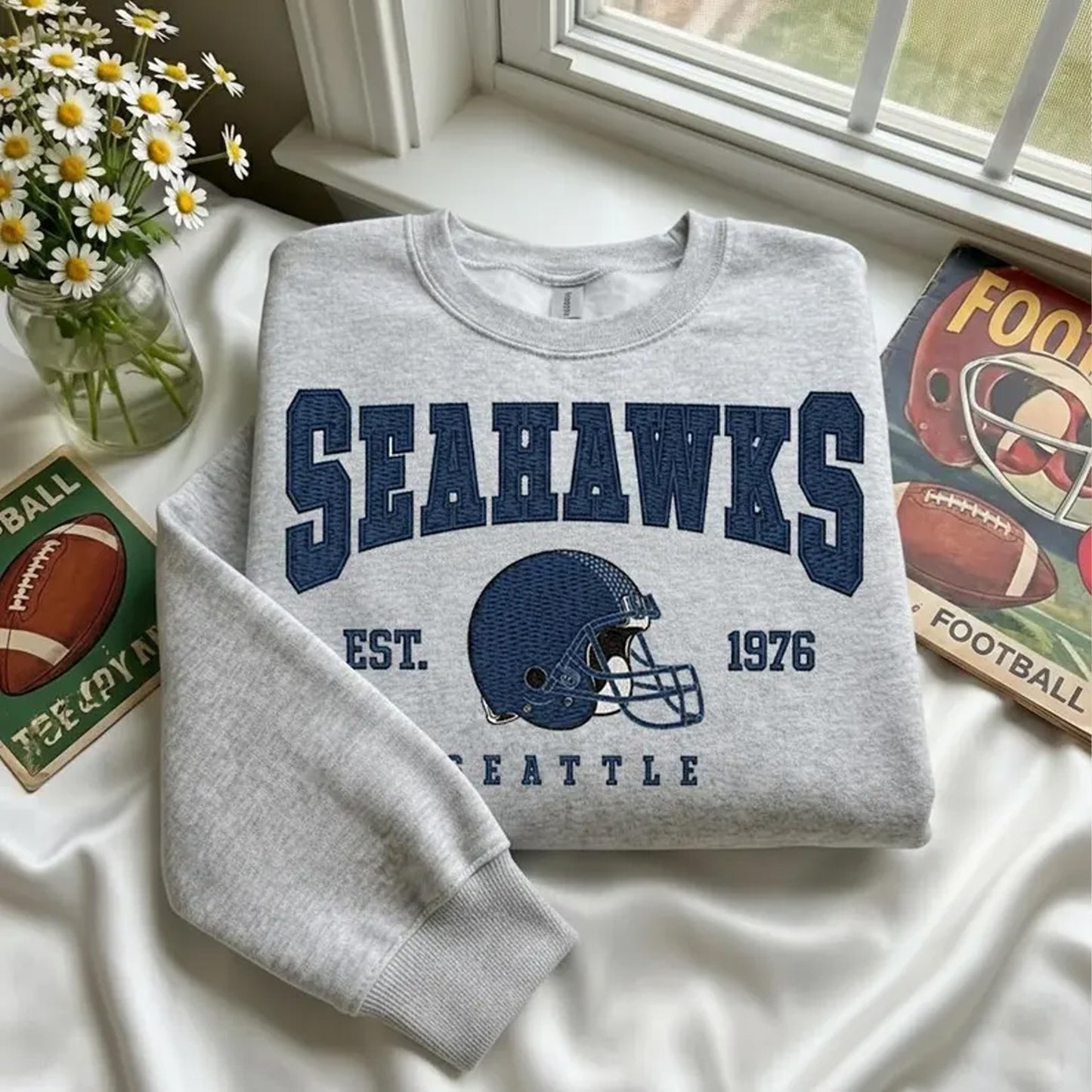 Vintage Seattle Seahawk Football Sweatshirt, Game Day Shirt, Seattle Team Football Shirt 684261 WFD