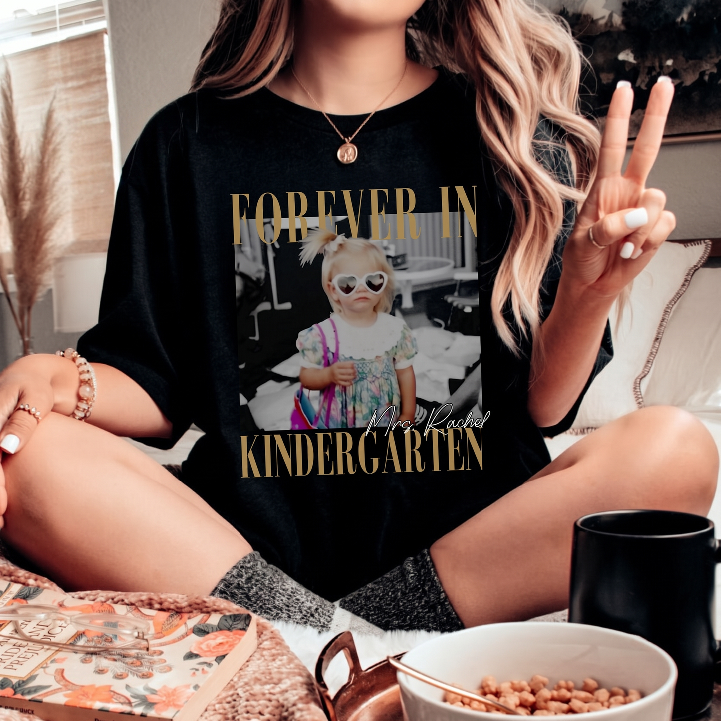 Custom Photo Forever In Kindergarten Shirt, Personalized Teacher Team Tee, Back To School Gift 685843 WFD