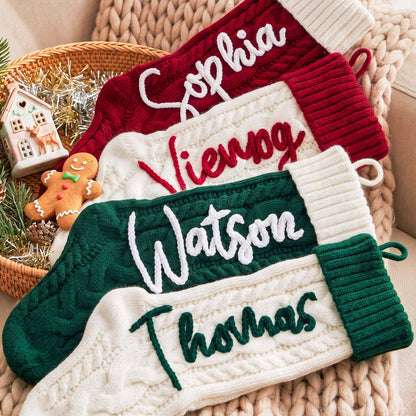 Personalized Christmas Embroidered Stockings, Custom Name Holiday Decor, Gift For Family 686926