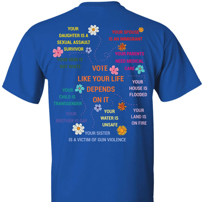 Vote As If Shirt | Equality Shirt | Democrat Shirt | Kamala Harris 2024 Backside Shirt Dark T1564 - KH2