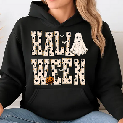 Retro Halloween White Dots Dark Shirt, Vintage Ghost Tee, Halloween Gift For Men & Women 686054