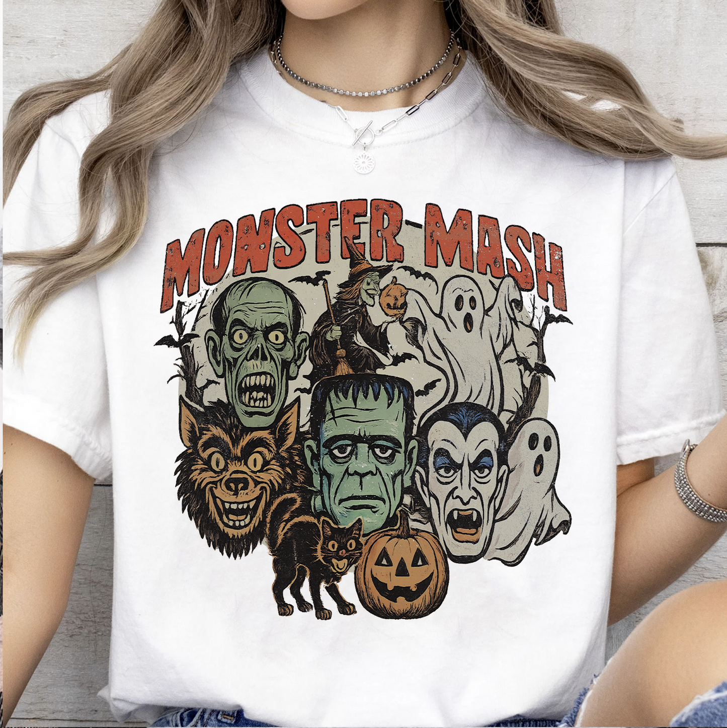 Retro Monster Mash Bright Shirt, Spooky Season Tee, Halloween Gift For Men & Women 685701