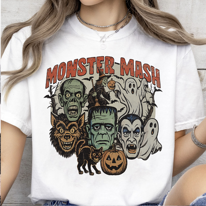 Retro Monster Mash Bright Shirt, Spooky Season Tee, Halloween Gift For Men & Women 685701