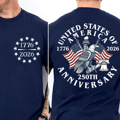 America 250th Anniversary Pocket & Back Dark Shirt, 1776–2026 Patriotic Flag Tee, 4th Of July Gift 685348