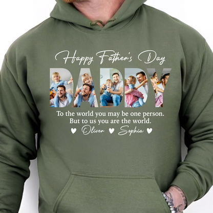 Custom Photo Happy Father's Day Dark Shirt, Personalized Family Tee, Gift For Dad 685084