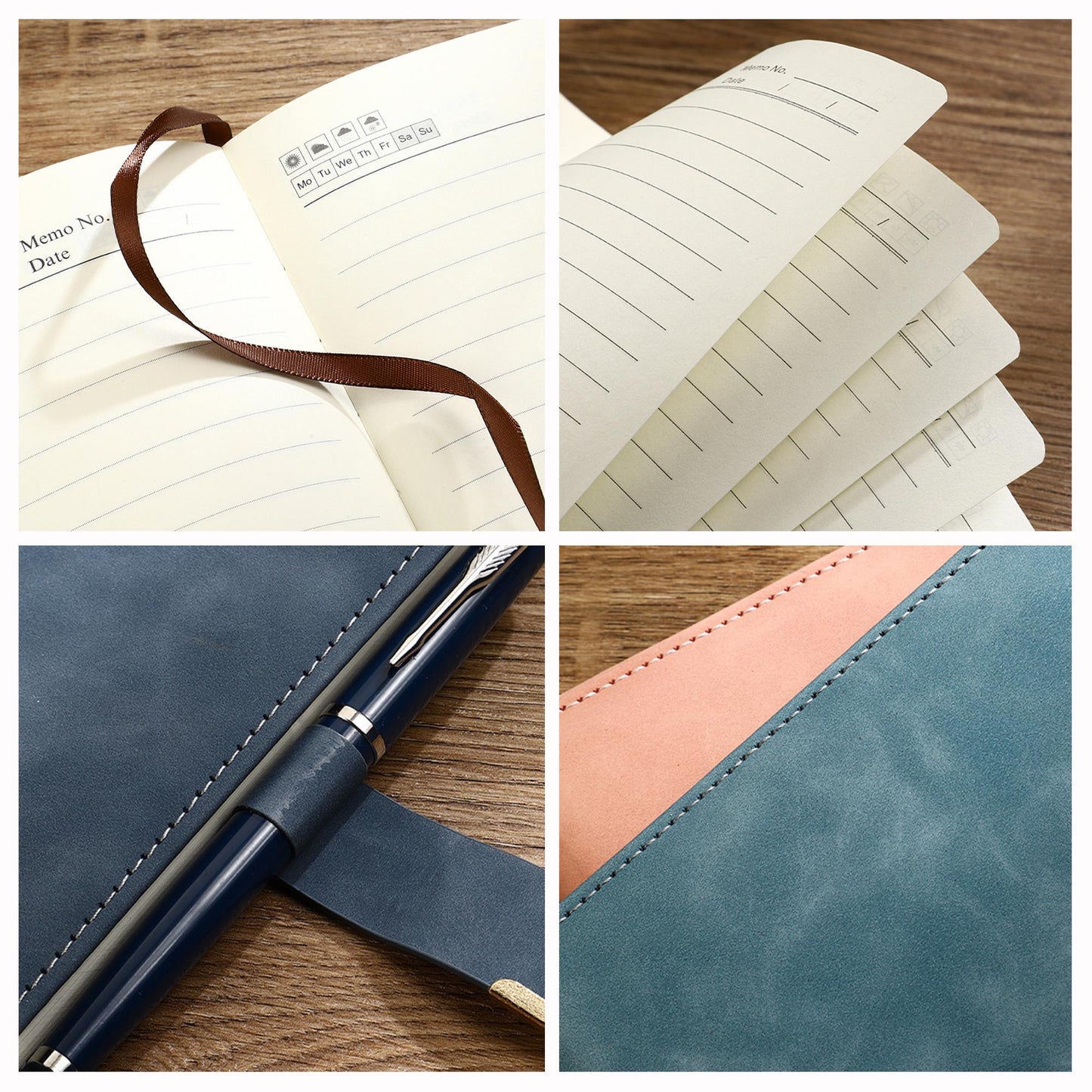 Personalized Birth Flower Leather Notebook, Custom Name Leather Notebook Set Gift For Women, Birthday/Teacher Gift 685381 WFD