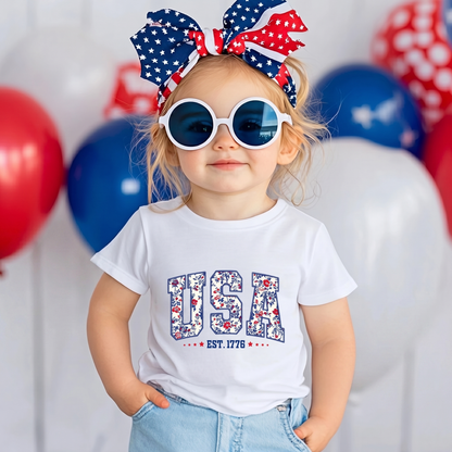 USA 250th Anniversary Kids Shirt, USA Est 1776 Kids T-Shirt, Patriotic 4th Of July Gift 685441 WFD
