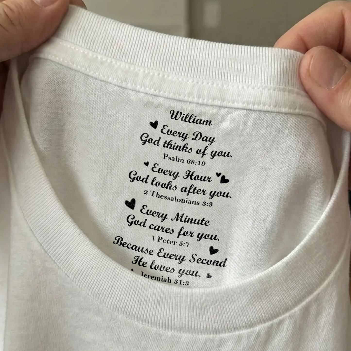 Custom Inside Neck Print Christian Shirt, Personalized Faith Shirt Gift For Family 684673