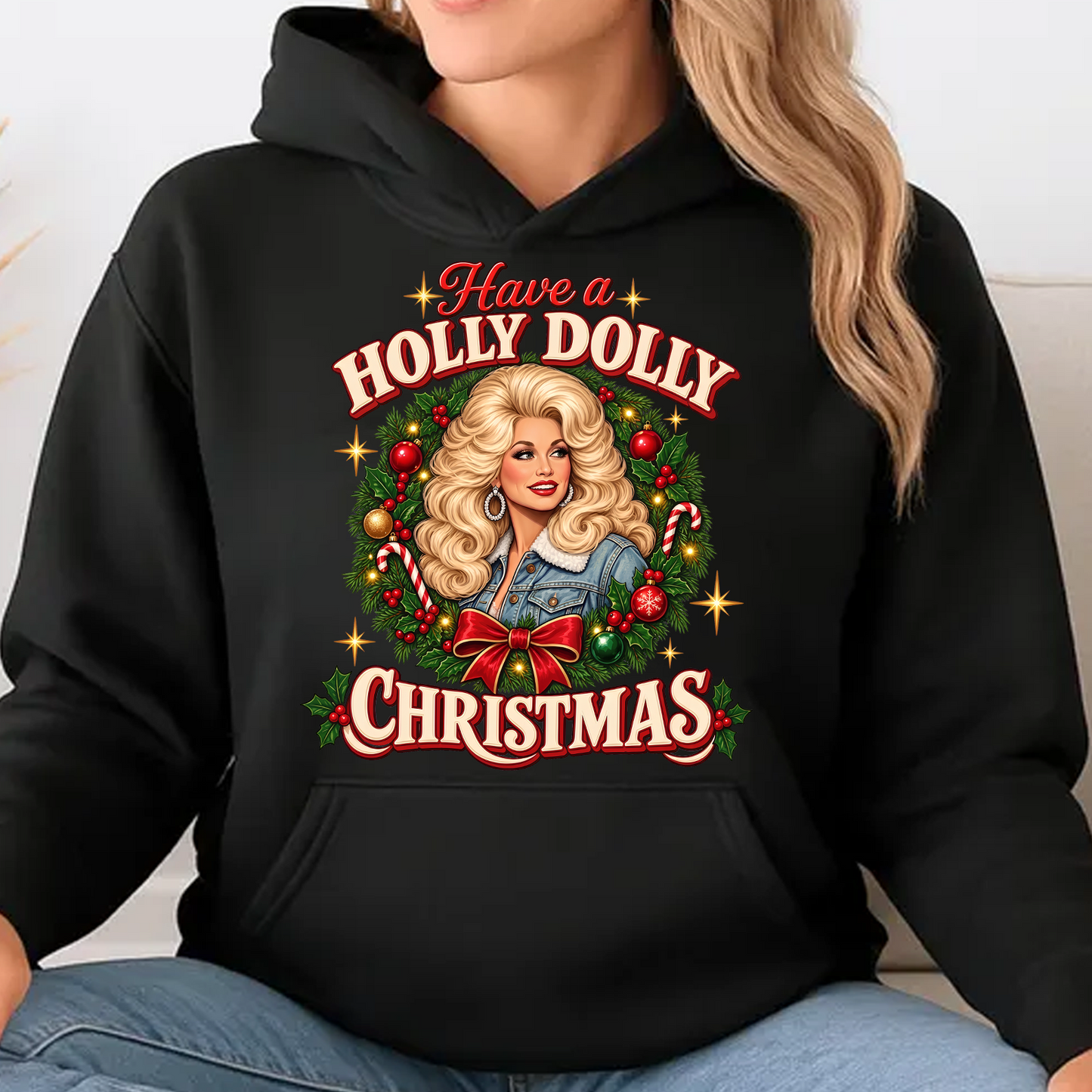Have A Holly Dolly Christmas Dark Shirt, Retro Country Music Graphic Tee, Dolly Parton Fan Gift 686120