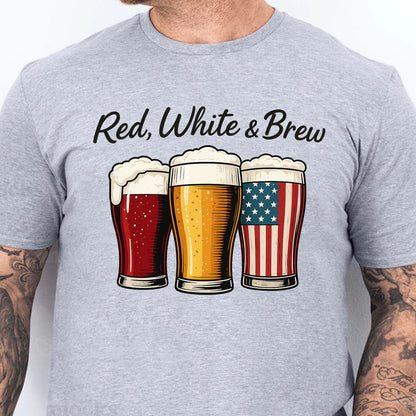Red White And Brew Shirt | 4th Of July Beer T-Shirt | Patriotic Beer Tee | Independence Day Shirt 682329
