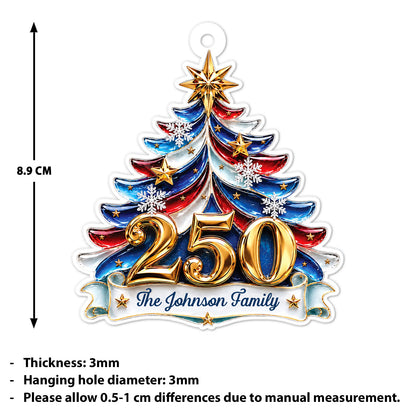 Personalized USA 250th Anniversary Acrylic Ornament, 1776-2026 Patriotic Christmas Tree Decor 685923