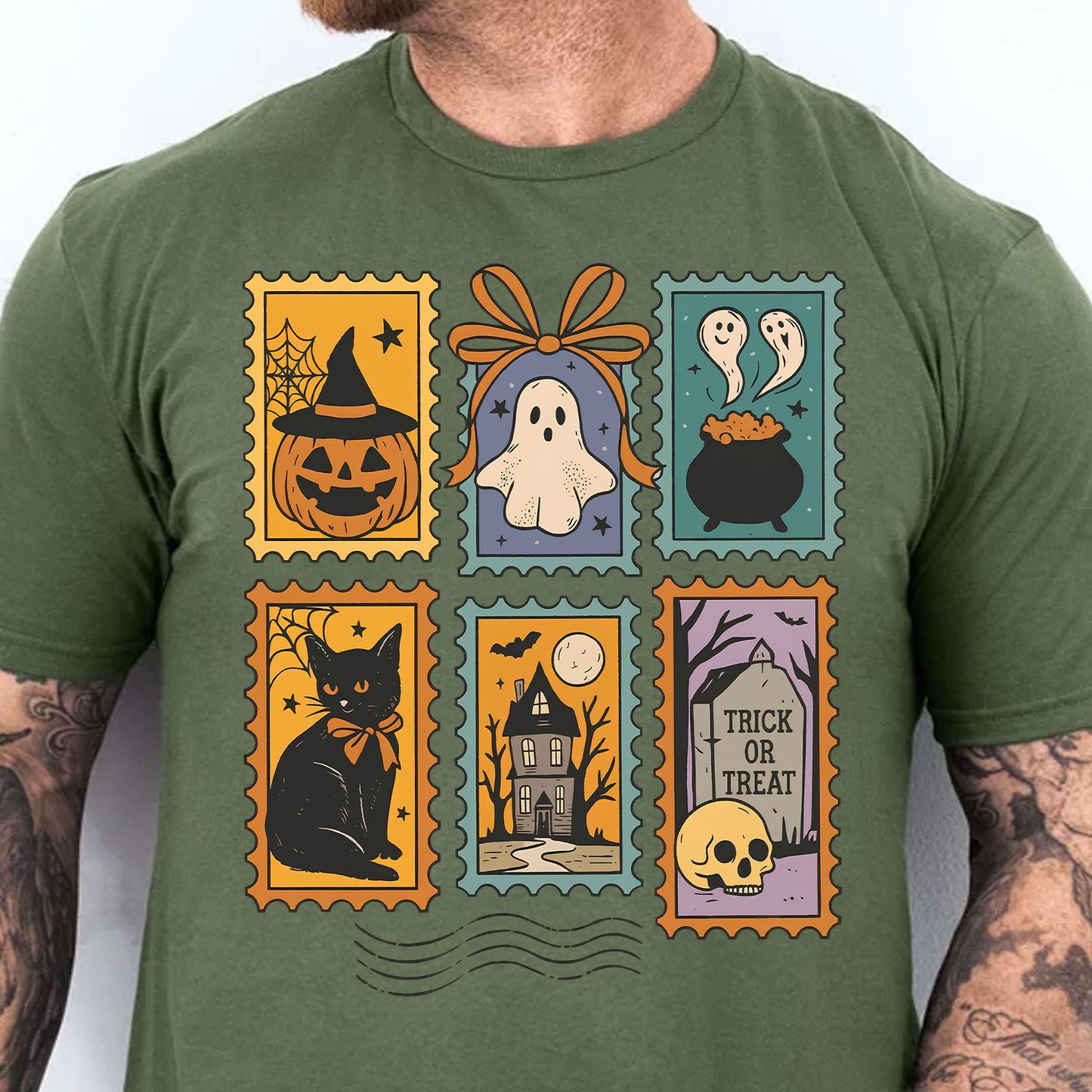 Halloween Cute Ghost Pumpkin Cat Shirt, Retro Ghost And Cat Tee, Halloween Spooky Gift 685835