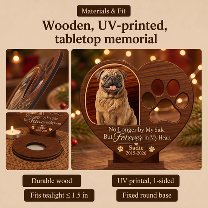 Custom Photo Forever In My Heart Wooden Candle Holder, Personalized Gift For Pet Lover 686789 WFD