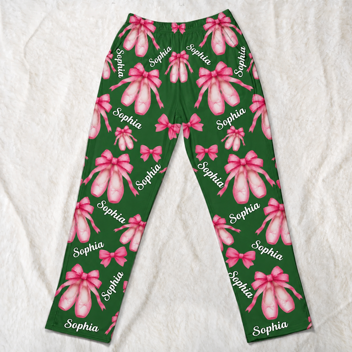 Personalized Coquette Bow Ballet Pajamas Pants, Custom Name Christmas Gift For Ballet Lover 686541 WFD