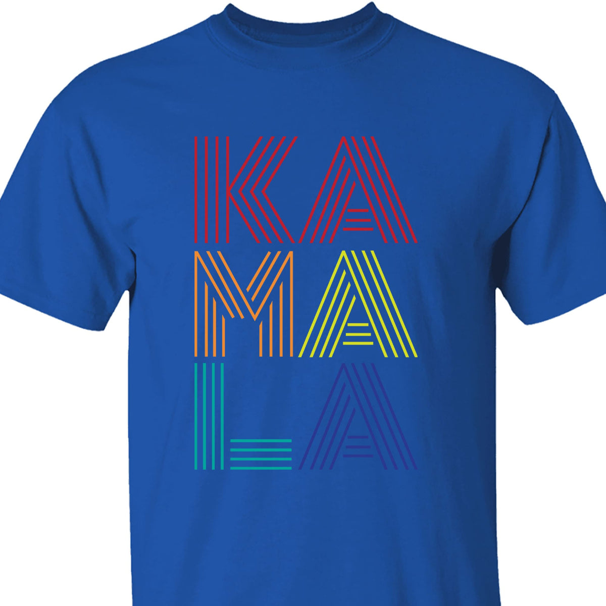 Rainbow Lines Kamala Shirt | Kamala Harris 2024 Shirt | Democrat Shirt Dark T1452 - KH2
