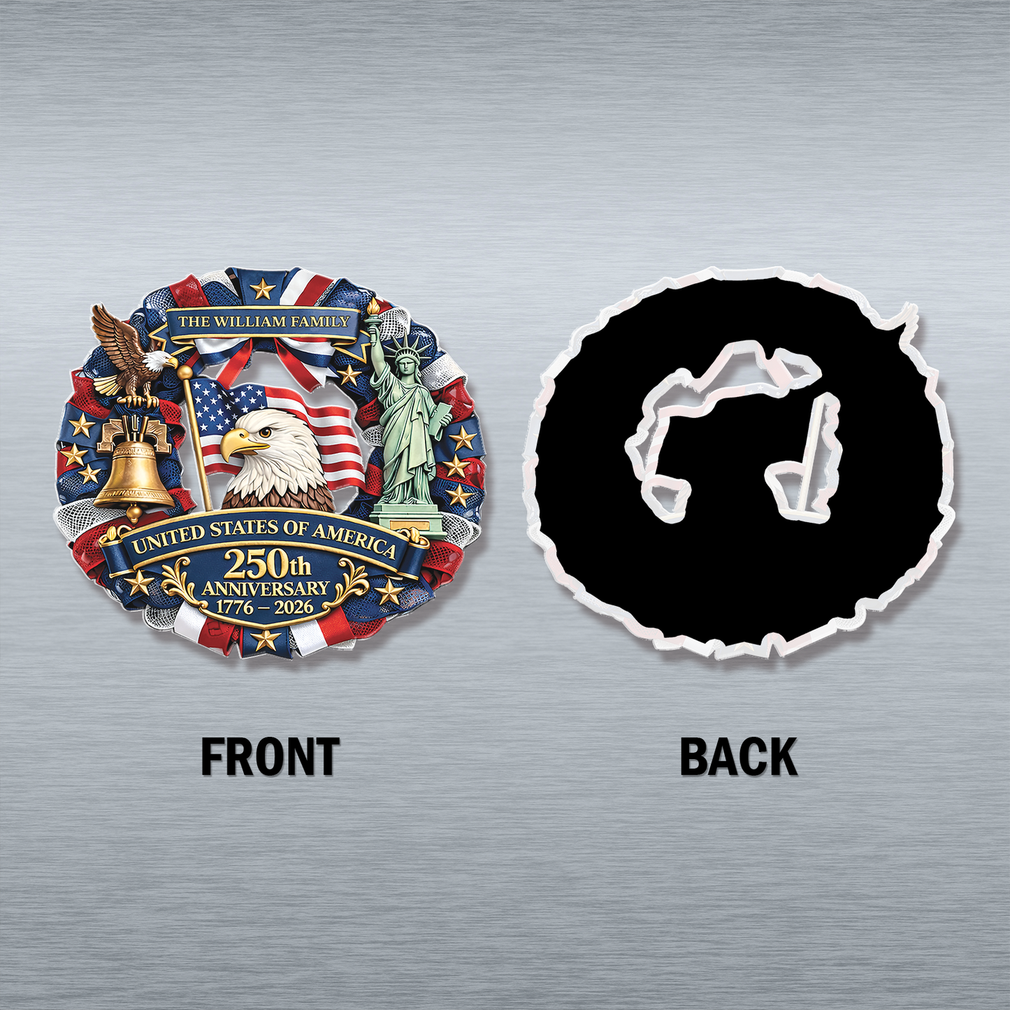 Personalized America 250 Years Anniversary Fridge Magnet | 1776-2026 Semiquincentennial Magnet | Patriotic Decor 684477