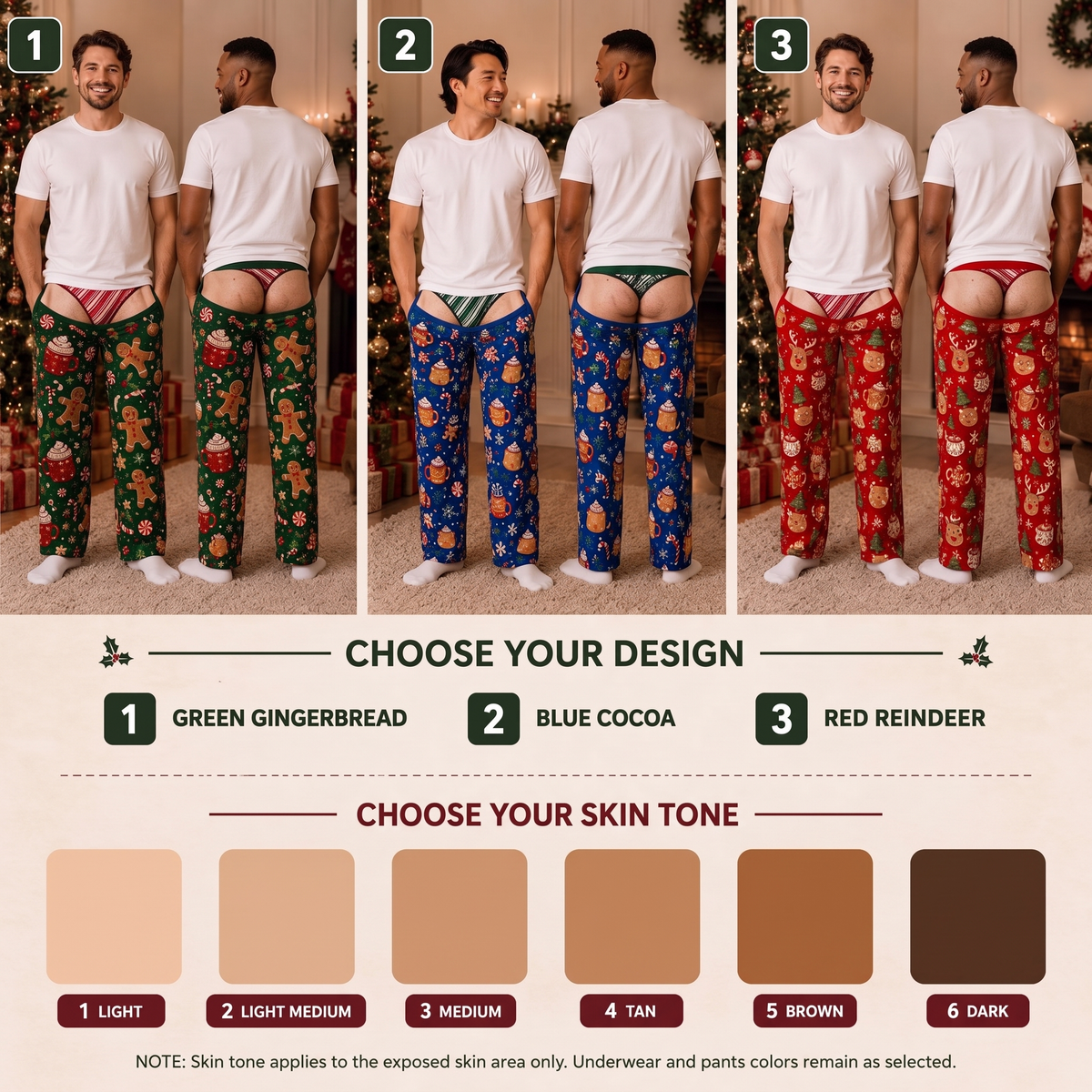 Funny Men Underwear Christmas Pajamas Pants, Personalized Gift For Husband Dad Grandpa 686278 WFD