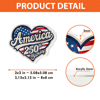 America 250 Years Anniversary Acrylic Keychain | 1776–2026 America 250 Celebration Gift 684517