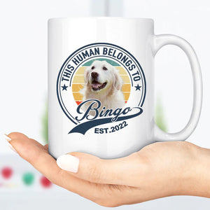 Human Belongs To Dog Cat Personalized Custom Photo Dog Cat Pet Mug C251