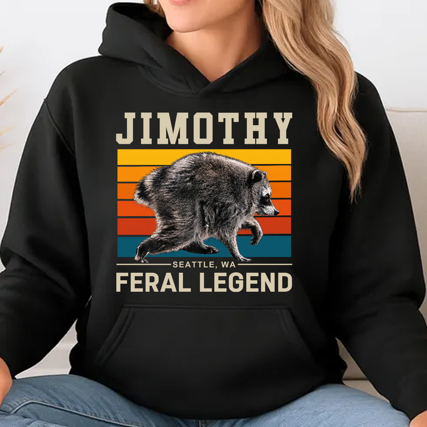 Retro Jimothy Raccoon Seattle Feral Legend Dark Shirt, Funny Raccoon Tee 685684
