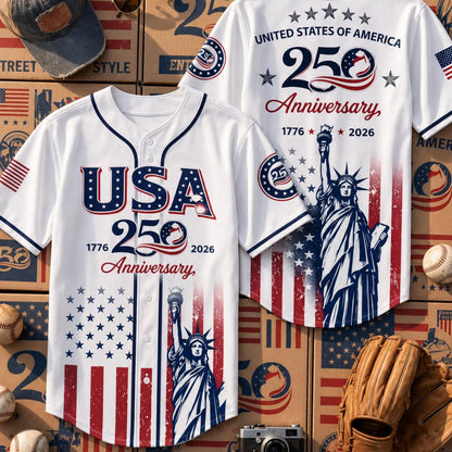 USA 250th Anniversary Baseball Jersey, America 1776-2026 Patriotic 4th Of July Shirt 685204