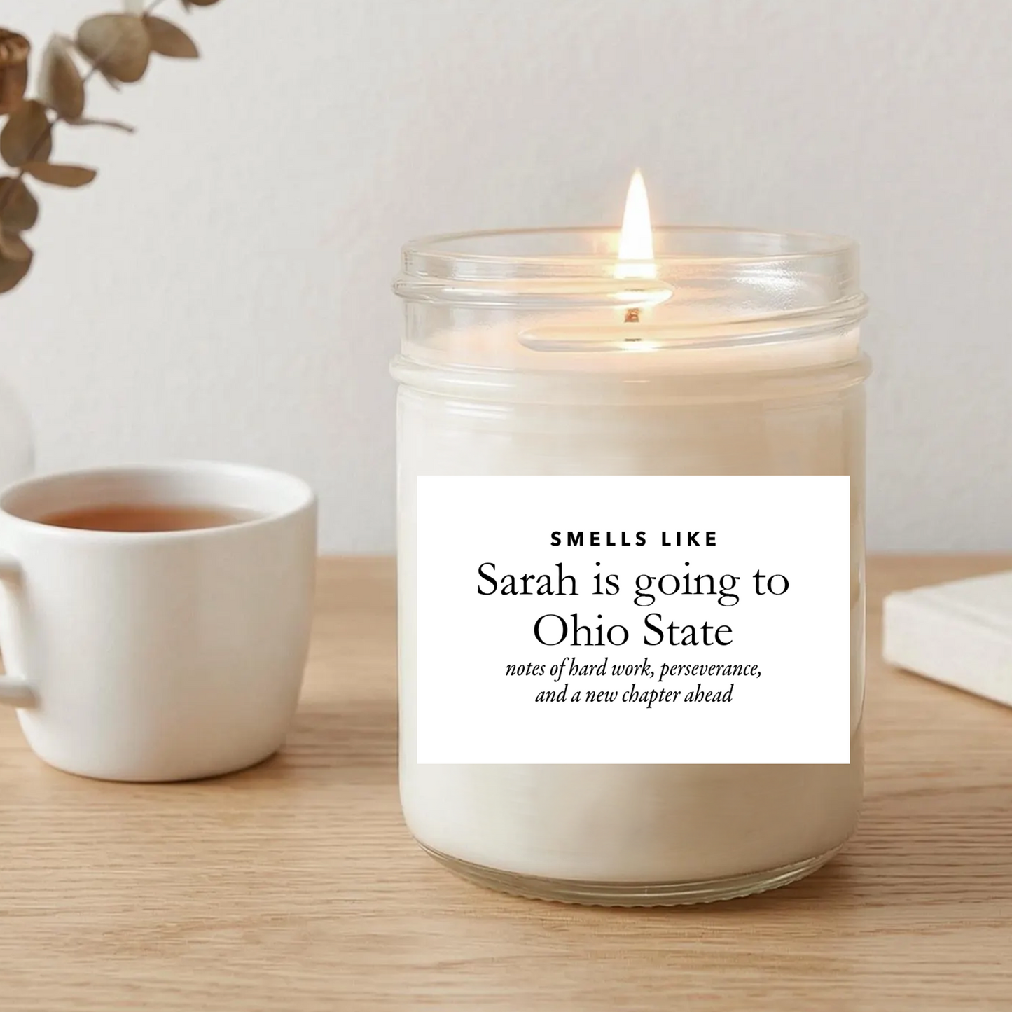 Personalized College Acceptance Scent Candle, Custom Graduation Gift, Going To College High School Grad Gift 684892