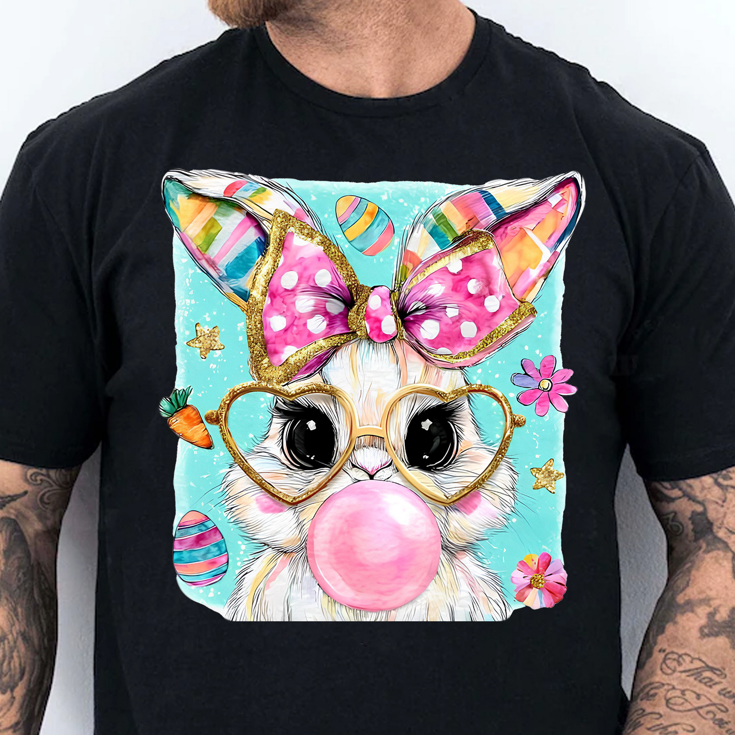 Easter Bunny - Bunny Blowing Bubblegum Dark Shirt | Easter Day T-Shirt 684446