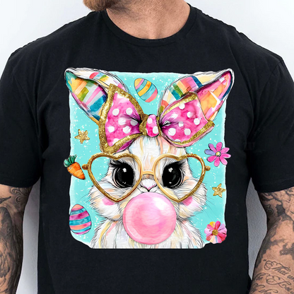 Easter Bunny - Bunny Blowing Bubblegum Dark Shirt | Easter Day T-Shirt 684446