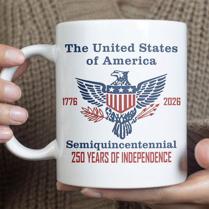 250 Years of Independence Mug | Happy 250th Birthday USA Mug | America 250th Anniversary White Mug Accent Mug 682595