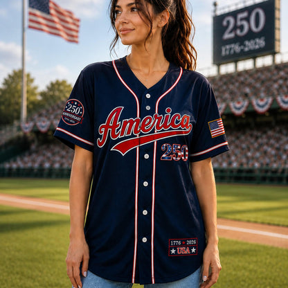 USA 250th Anniversary Baseball Jersey, Personalized 250 Years Of Freedom Shirt, Patriotic 4th Of July Gift 685208