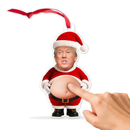 Personalized Trump Santa Squishy Acrylic Ornament, Funny Christmas Tree Decor 686015